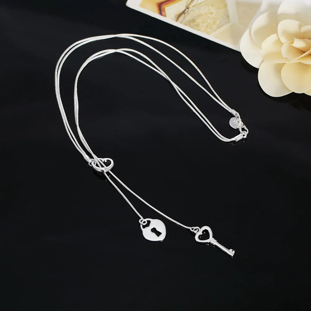 Heart of Elegance Silver Necklace