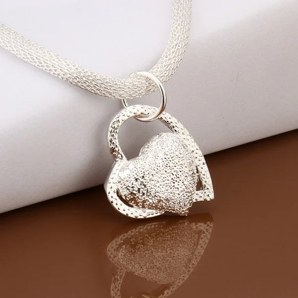 Heart of Elegance Silver Necklace