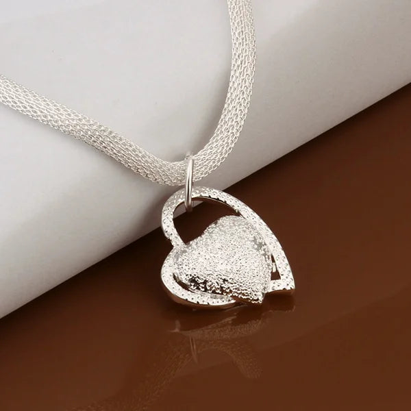Heart of Elegance Silver Necklace
