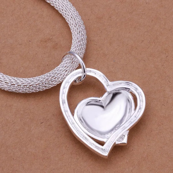 Heart of Elegance Silver Necklace