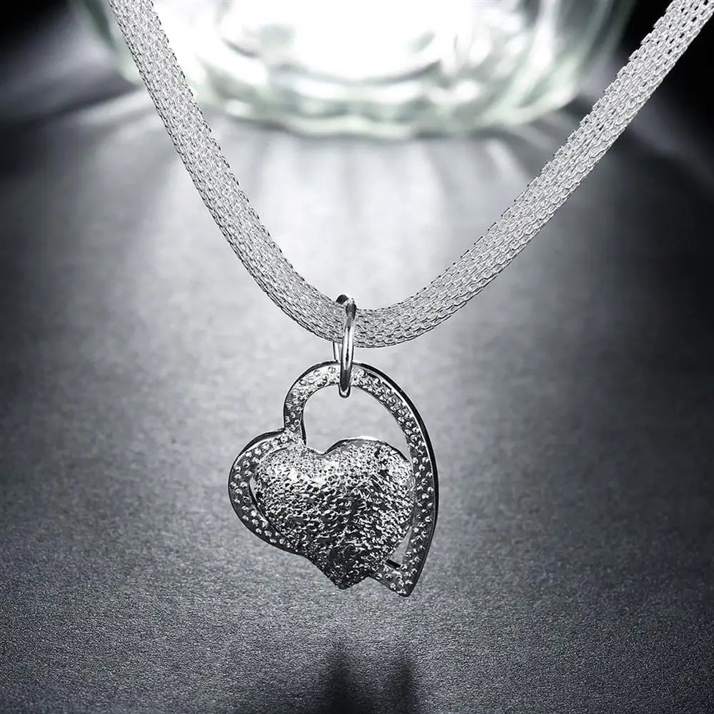 Heart of Elegance Silver Necklace