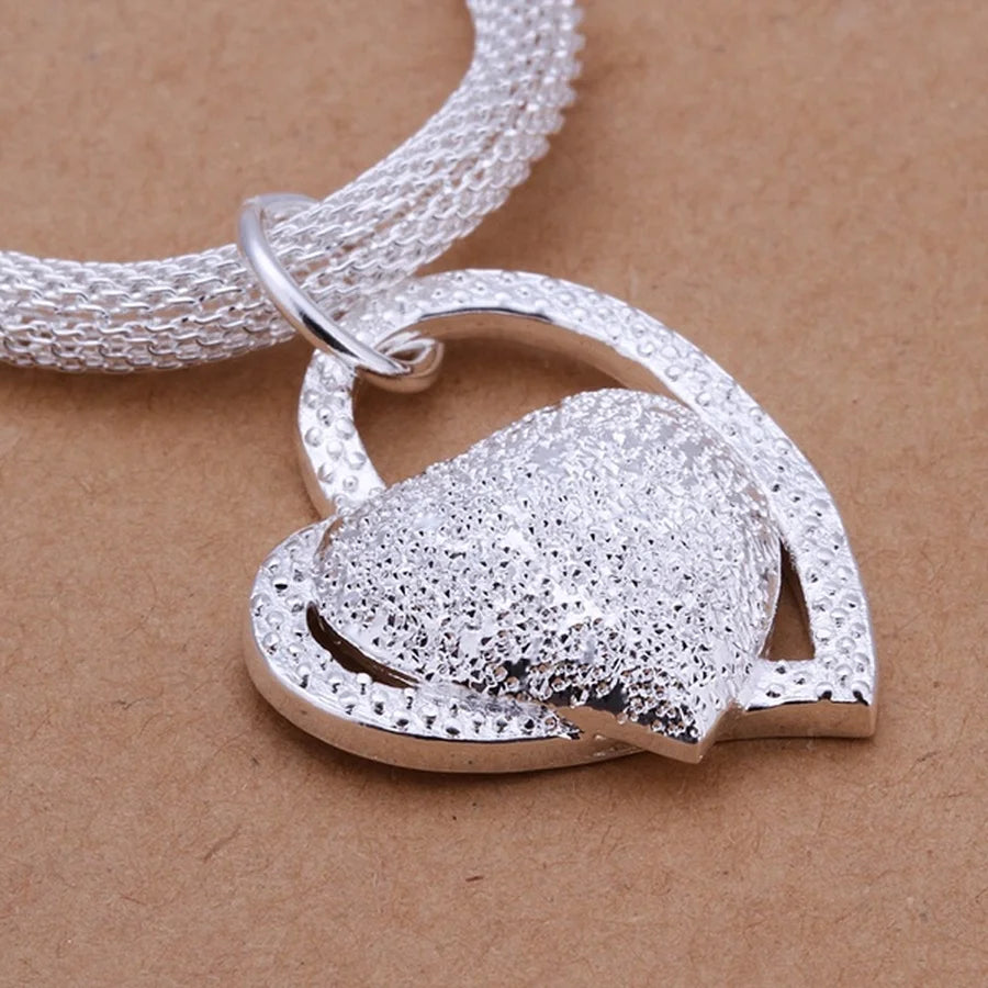 Heart of Elegance Silver Necklace