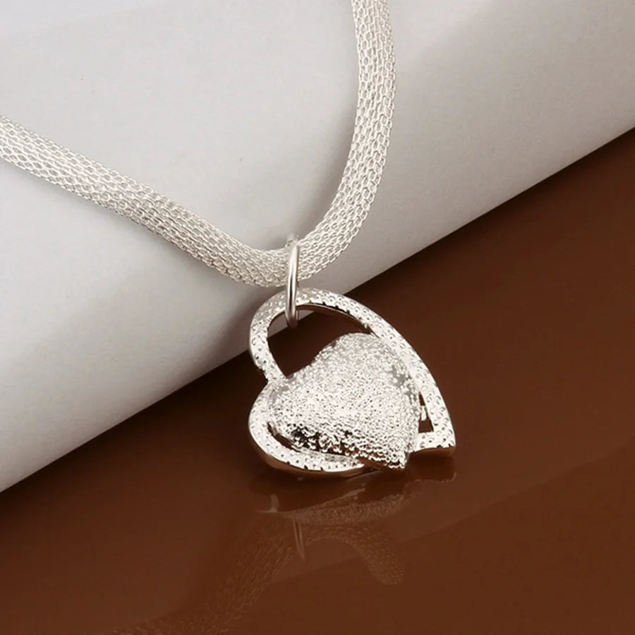 Heart of Elegance Silver Necklace
