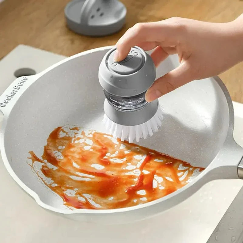 Effortless Dish Cleaner: Soap Dispensing Scrub Brush