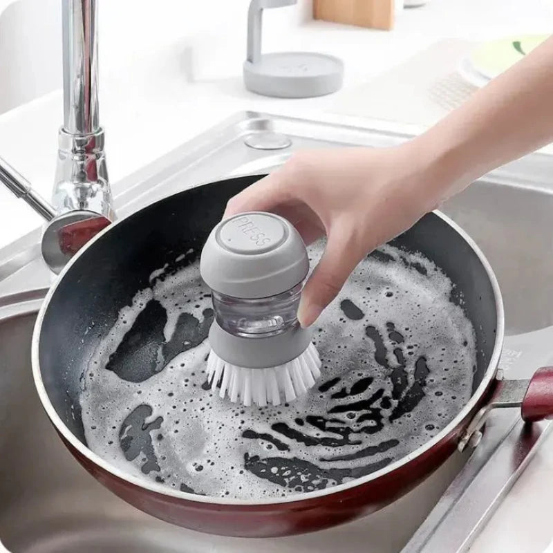 Effortless Dish Cleaner: Soap Dispensing Scrub Brush