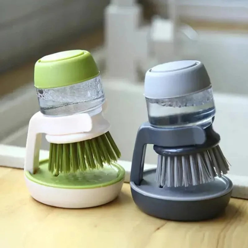 Effortless Dish Cleaner: Soap Dispensing Scrub Brush