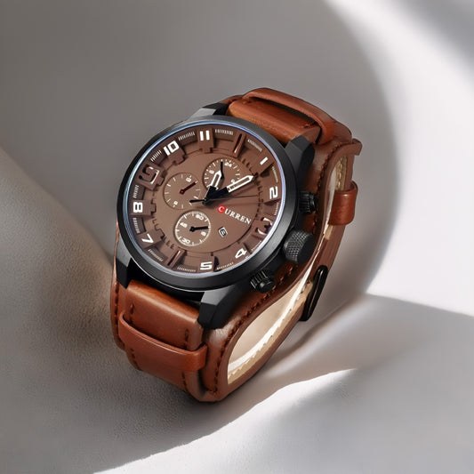 Precision Date Leather Watch